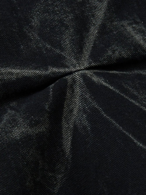 Men's Wide Leg Jeans with Ruched Detail