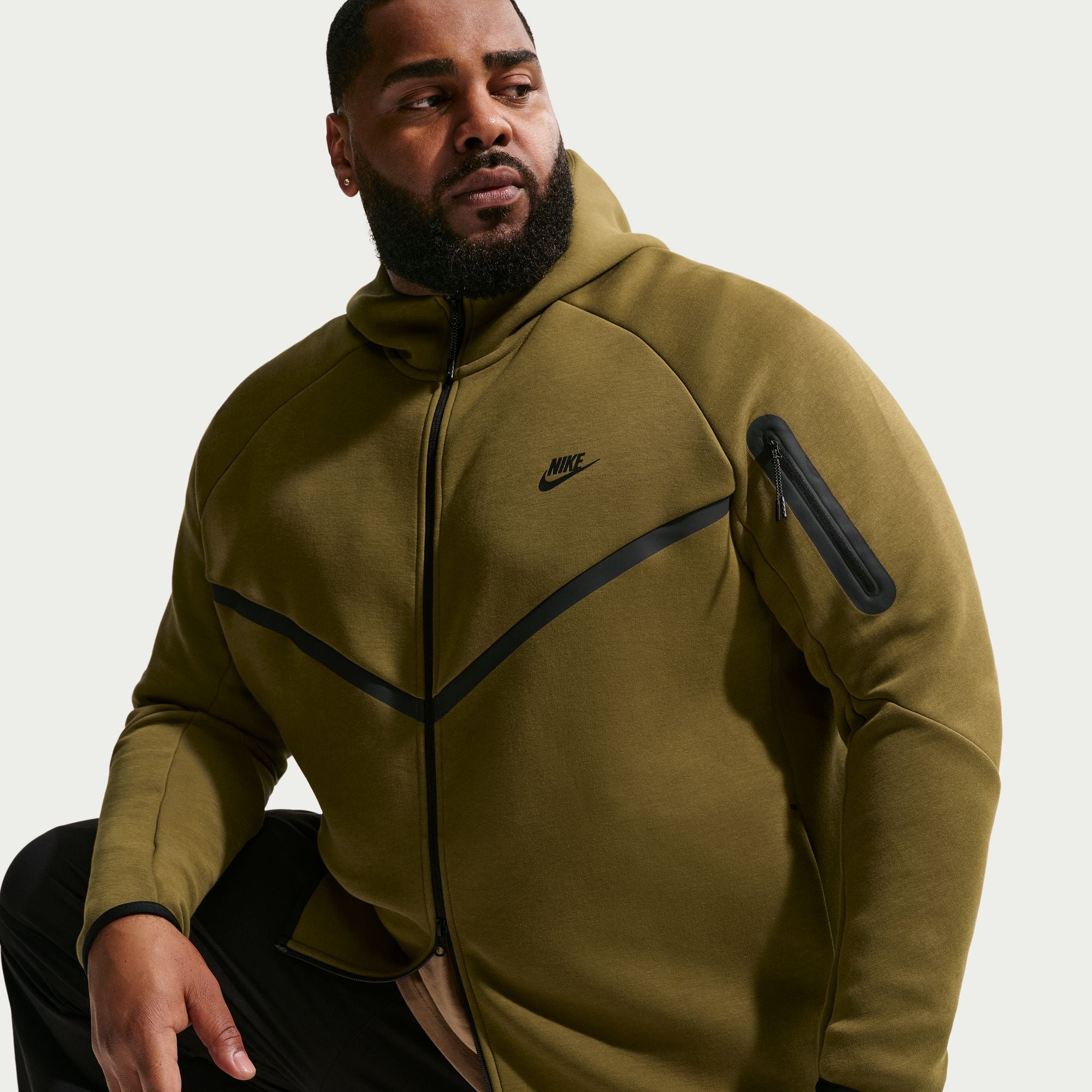 Nike Mens Tech Fleece Windrunner Jacket - Olive Flak