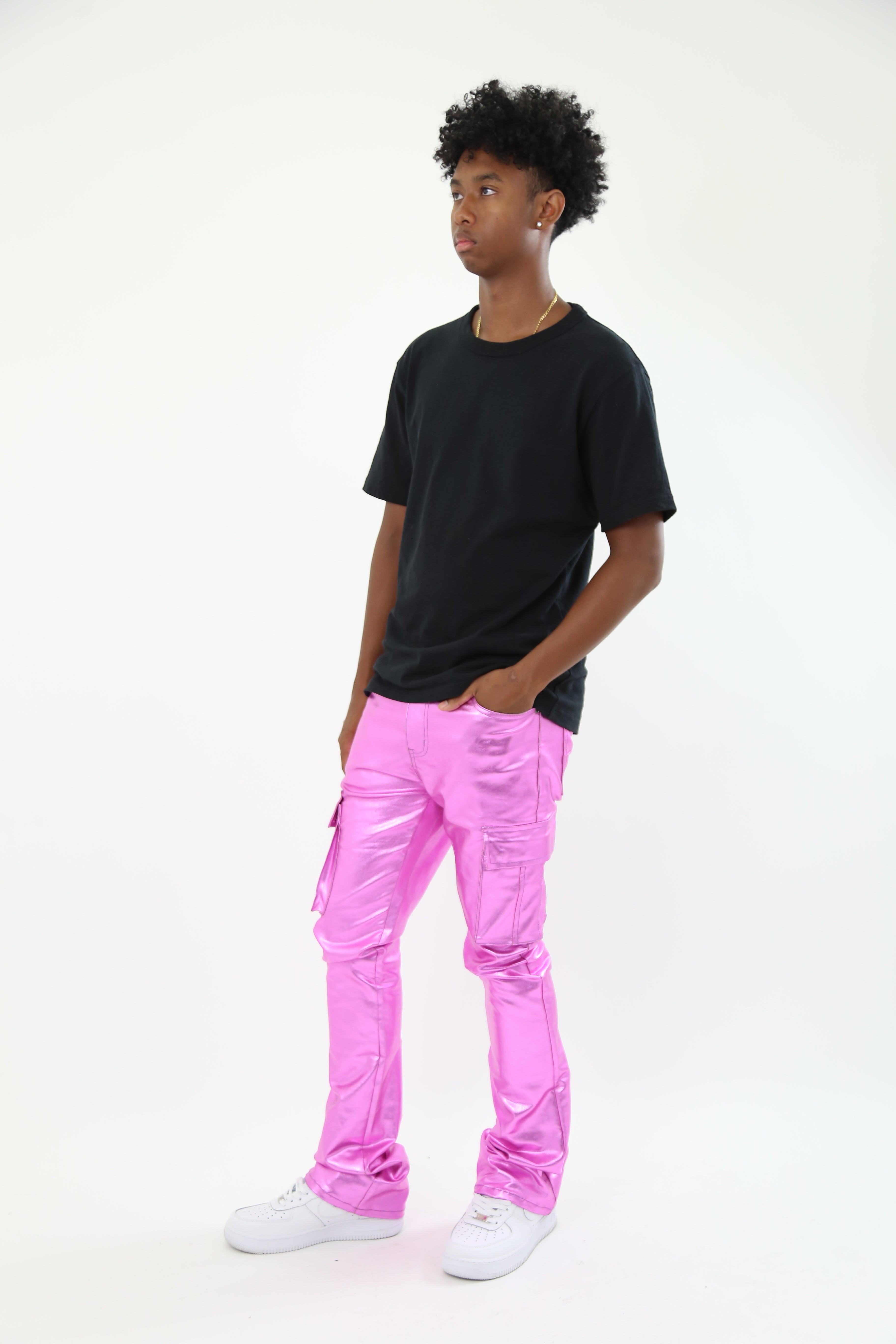 ASJ8069 METALLICA DIP STACKED JEANS